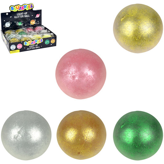 Light-Up 2.75in Glitter Ball Display Box (12pcs)