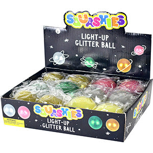 Light-Up 2.75in Glitter Ball Display Box (12pcs)