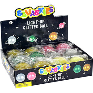 Light-Up 2.75in Glitter Ball Display Box (12pcs)