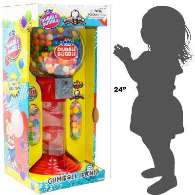 Dubble Bubble® 24in Metal Gumball Machine w/200pcs Gumballs - 1ct