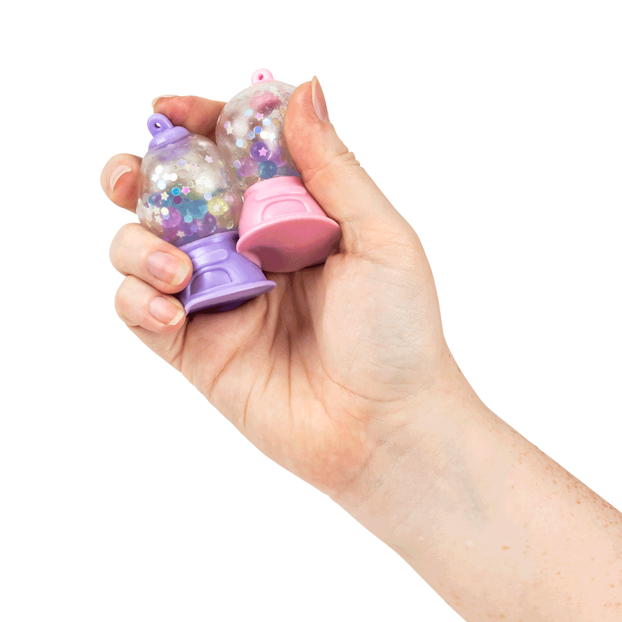 Squeezy Gumball Machine with Beads 2.5in Asst (24pcs)