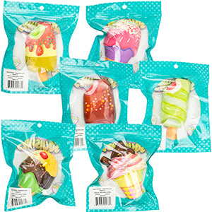 Squishy Bagged Ice Cream and Popsicle 4.5in Asst (12pcs)