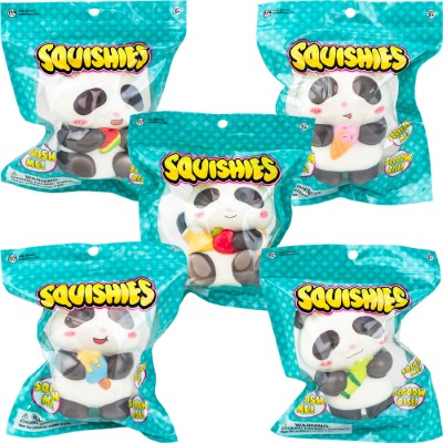 Squishy Bagged Panda 4.5in Asst (12pcs)