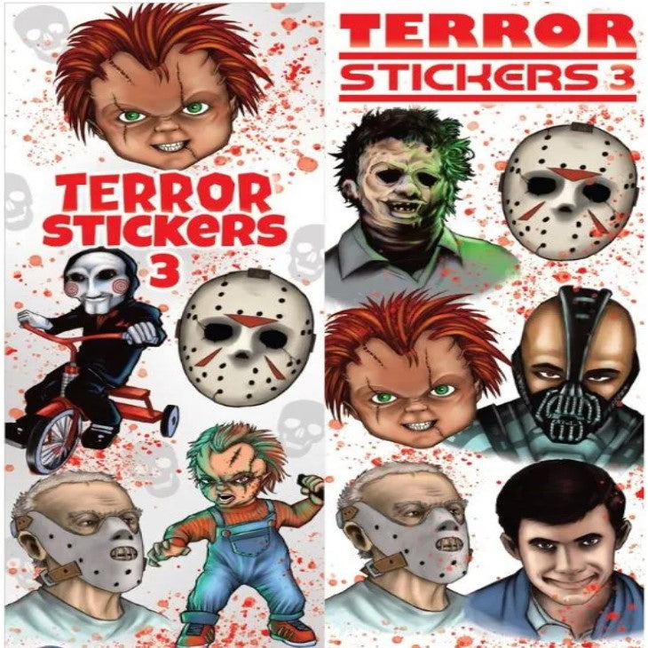 Terror sticker 3 display card front and back