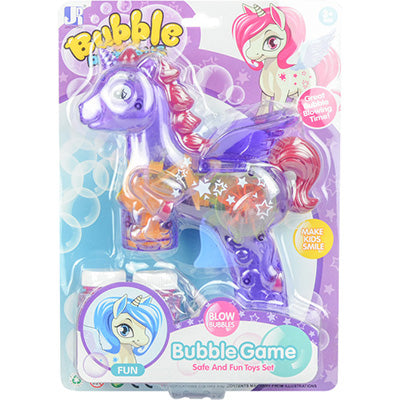Light-Up Unicorn with Wings Crank Bubble Shooter