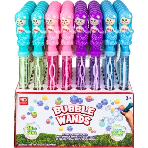 Mermaid Bubble Wand 15in (48pcs)