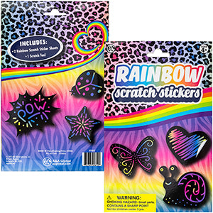 Rainbow Scratch Art Sticker Packs (12pcs)