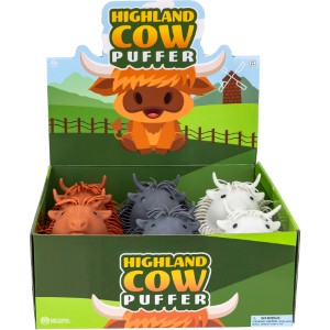 Highland Cow Puffer 9.5in Asst (6pcs)