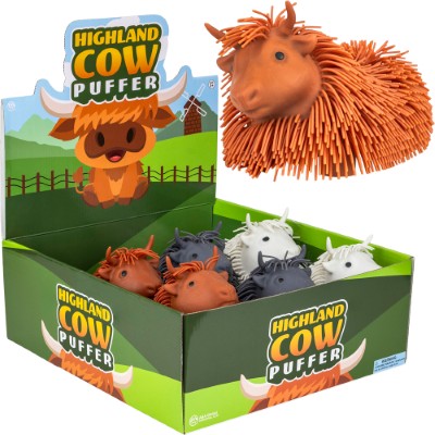 Highland Cow Puffer 9.5in Asst (6pcs)