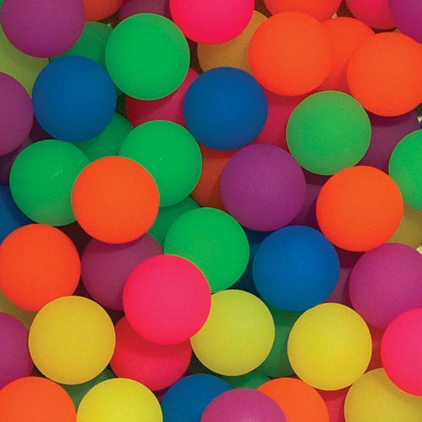 60 mm diameter Frosty finished bouncy balls close up