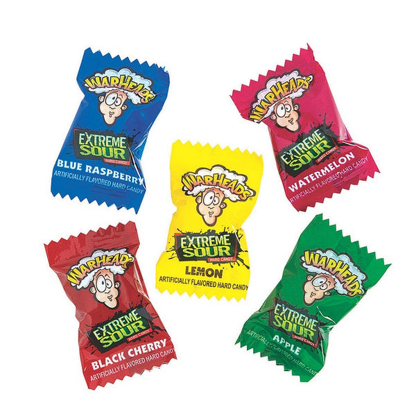Individually wrapped Warheads Extreme Sour candies