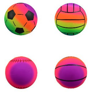 6" Rainbow Vinyl Sports Balls 100 ct