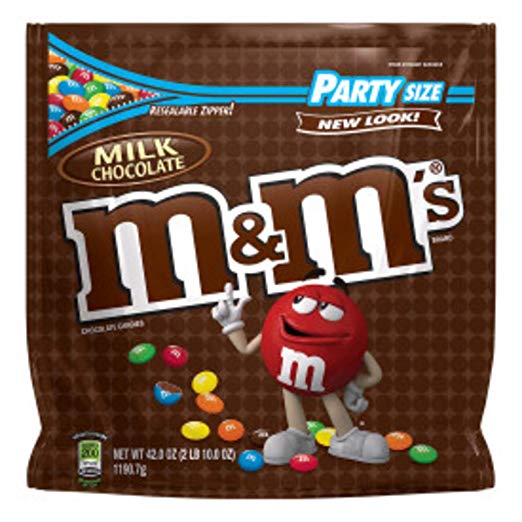 M&Ms plain candies, party size 38 oz bag