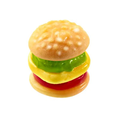 Close up view of efrutti Mini Burger Gummi Candy