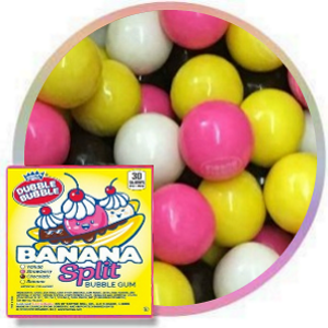 Dubble Bubble Banana Split Gumballs one inch 850 count product image