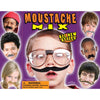 Back view of the Moustache Disguises display card with purple background