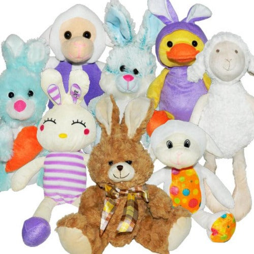 Generic Easter Spring Jumbo Plush Mix Product Image Assorted Stuffed Animals Duck Rabbit Bunny Lamb