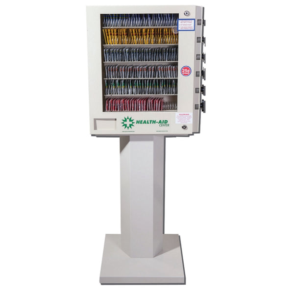 Health Aid 6 Selection medicine vending machine on pedestal stand