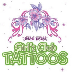 girls club vending tattoos in cardboard folders