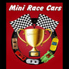 Red and Black display card for Mini Race Cars