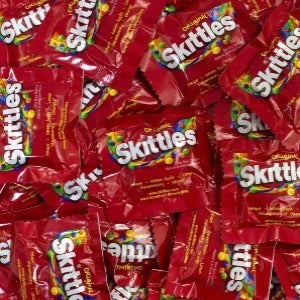 Original Skittles Fruit Flavored Fun Size Colorful Candy Product Packaging 