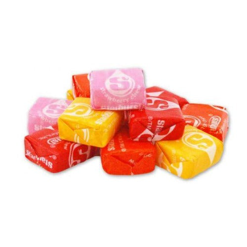 Close up view of Starburst Fun Size Juicy Fruit Chews Candy Individual Pieces