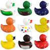 side view of Tootsie Candy themed 2 inch rubber duckies in 9 patterns