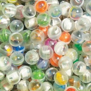 Assorted 2.3" round toy vending capsules with premium toys