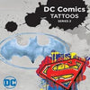 dc comics logo vending tattoos in cardboard folders