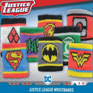 dc comics superhero villain logo wristband two inch capsule toy product display superman batman