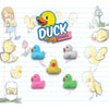 White colored display card for duck erasers