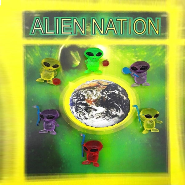 Lime green display card for Alien Nation