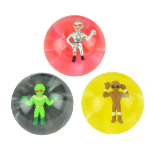 45 mm 3-D Alien Super Bouncy Balls Product Detail Multiple Colors