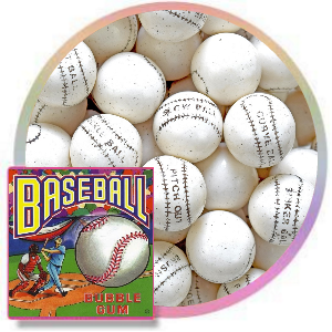 White Baseball Gumballs