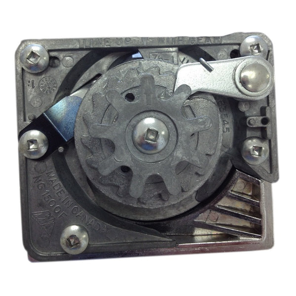 Rear view of Beaver NG coin mechanism with 9 pin gear