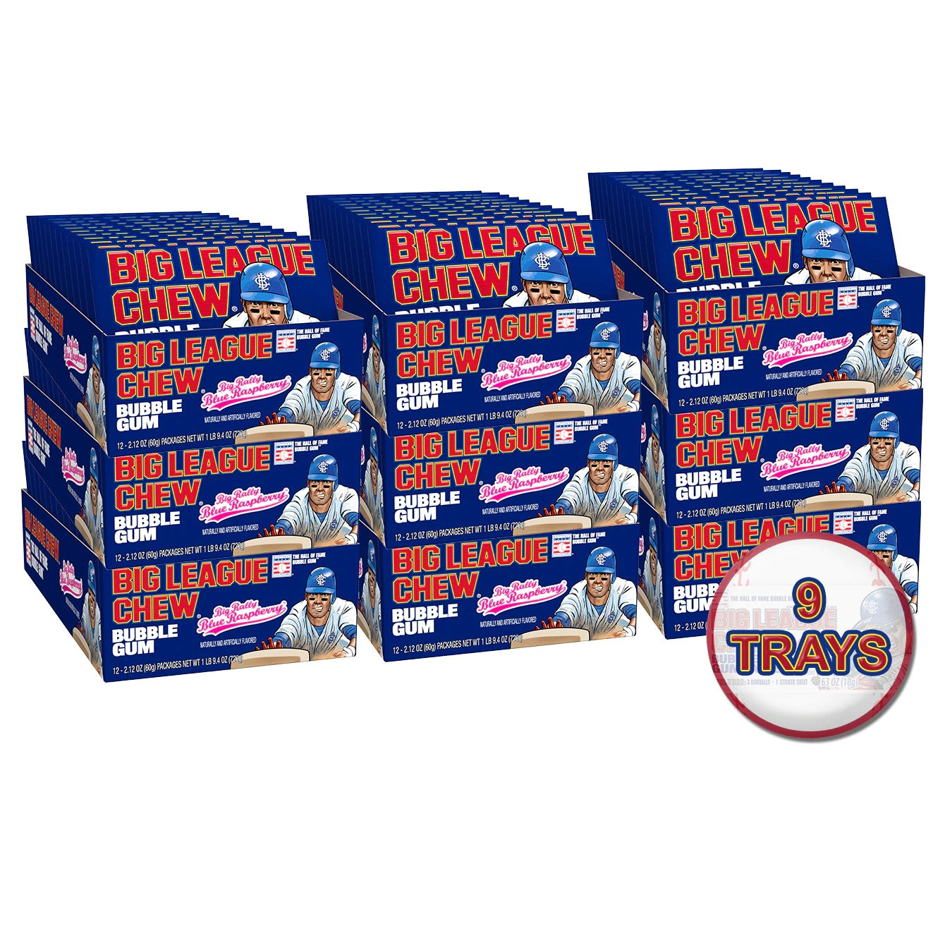 Big League Chew® Big Rally Blue Raspberry - 1 Case | Gumball.com