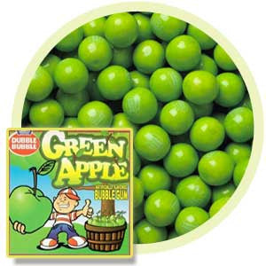 Dubble Bubble green apple gumballs