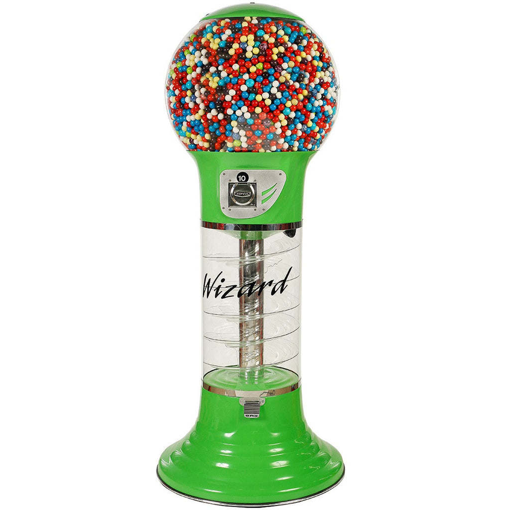 Wizard Giant spiral gumball machine in lime green