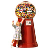 Red Jumbo Giant gumball machine with little girl