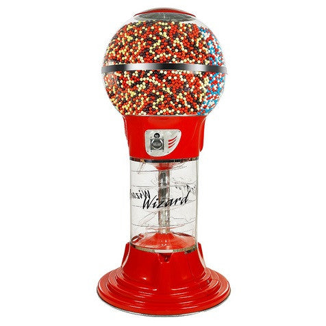 6 9" tall Mega Wizard spiral gumball machine in red
