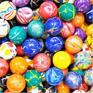 Close up image of 49mm mixed bouncy balls