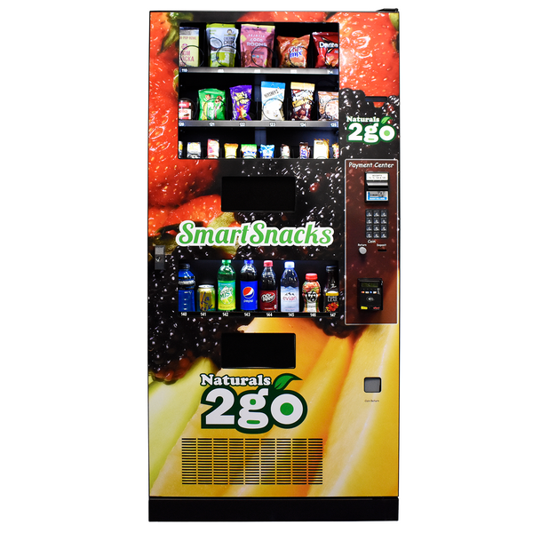 Front view of Naturals to Go vending machine