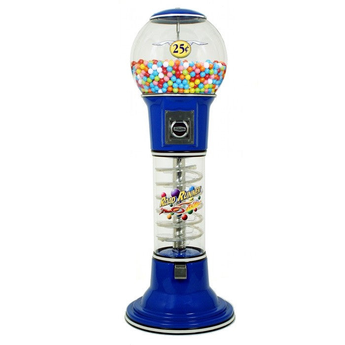 Roadrunner spiral gumball machine in the color blue