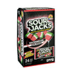 Display box of Sour Jacks "Mouth Puckering Candy" - 24 ct watermelon flavored bags of candy
