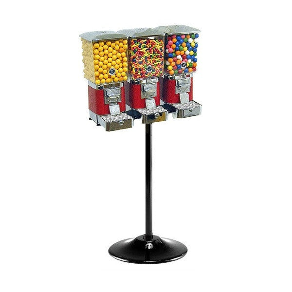 Titan Square 3-head gumball and candy machine with cash boxes